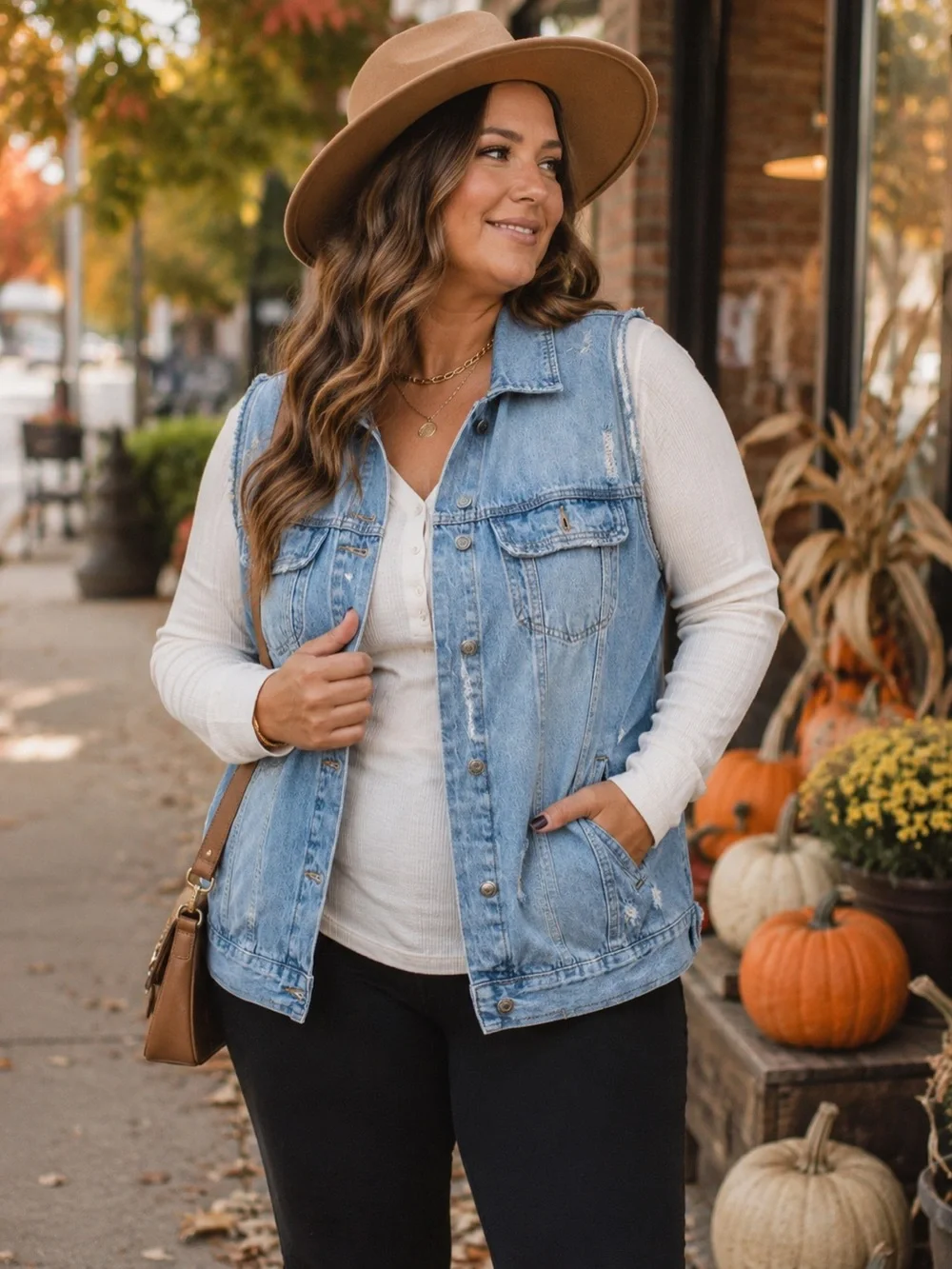 Veveret Distressed Denim Vest 1XL Light Wash Button Front Plus Size